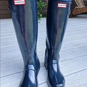 Hunter Navy blue tall boots